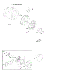 Blower Housing / Shrouds, Flywheel, Rewind Starter parts for Briggs & Stratton Engine 20A114-0730-E1 from AppliancePartsPros.com