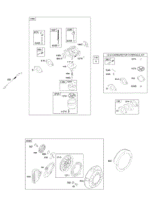 Carburetor, Kit - Carburetor Overhaul, Rewind Starter parts for Briggs & Stratton Engine 20B414-0019-E1 from AppliancePartsPros.com