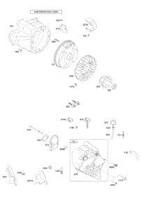 Blower Housing / Shrouds, Flywheel parts for Briggs & Stratton Engine 20B414-0121-E1 from AppliancePartsPros.com