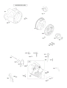 Blower Housing / Shrouds, Flywheel parts for Briggs & Stratton Engine 20C414-0206-E1 from AppliancePartsPros.com