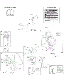 Camshaft, Crankcase Cover, Crankshaft, Cylinder, Lubrication, Operator's Manual, Piston / Rings / Connecting Rod, Warning Label parts for Briggs & Stratton Engine 20E114-0699-E1 from AppliancePartsPros.com
