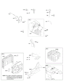 Blower Housing / Shrouds, Exhaust System parts for Briggs & Stratton Engine 20E337-0110-E1 from AppliancePartsPros.com