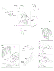 Blower Housing / Shrouds, Exhaust System parts for Briggs & Stratton Engine 20E414-0204-E1 from AppliancePartsPros.com
