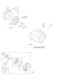 Blower Housing / Shrouds, Flywheel, Rewind Starter parts for Briggs & Stratton Engine 20H132-0118-B1 from AppliancePartsPros.com