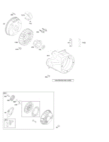 Blower Housing / Shrouds, Flywheel, Rewind Starter parts for Briggs & Stratton Engine 20H237-0127-H7 from AppliancePartsPros.com