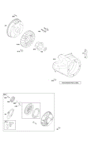 Blower Housing / Shrouds, Flywheel, Rewind Starter parts for Briggs & Stratton Engine 20L132-0112-F1 from AppliancePartsPros.com