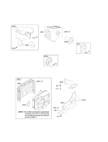 Exhaust System parts for Briggs & Stratton Engine 20L132-0112-F1 from AppliancePartsPros.com