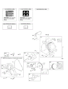 Camshaft, Crankcase Cover, Crankshaft, Cylinder, Lubrication, Operator's Manual, Piston / Rings / Connecting Rod, Warning Label parts for Briggs & Stratton Engine 20L136-0113-F1 from AppliancePartsPros.com