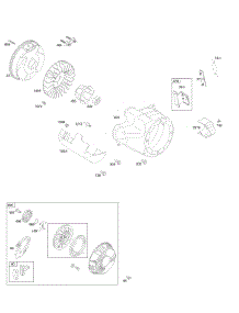 Blower Housing / Shrouds, Flywheel, Rewind Starter parts for Briggs & Stratton Engine 20L232-0113-G1 from AppliancePartsPros.com