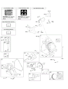 Camshaft, Crankcase Cover, Crankshaft, Cylinder, Lubrication, Operator's Manual, Piston / Rings / Connecting Rod, Warning Label parts for Briggs & Stratton Engine 20M114-0145-E1 from AppliancePartsPros.com