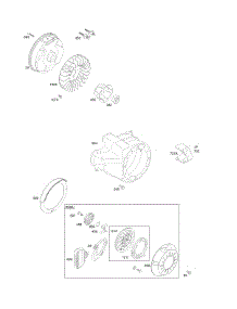 Blower Housing / Shrouds, Flywheel, Rewind Starter parts for Briggs & Stratton Engine 20M114-0363-E1 from AppliancePartsPros.com
