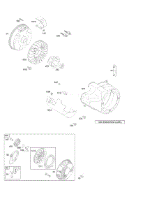 Blower Housing / Shrouds, Flywheel, Rewind Starter parts for Briggs & Stratton Engine 20S252-0121-F1 from AppliancePartsPros.com