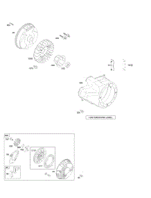 Blower Housing / Shrouds, Flywheel, Rewind Starter parts for Briggs & Stratton Engine 20T132-0598-F1 from AppliancePartsPros.com