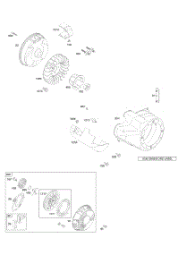 Blower Housing / Shrouds, Flywheel, Rewind Starter parts for Briggs & Stratton Engine 20T215-1117-F1 from AppliancePartsPros.com