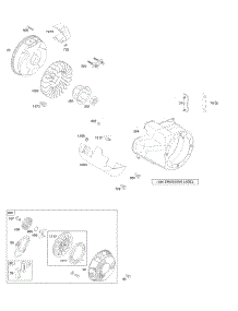 Blower Housing / Shrouds, Flywheel, Rewind Starter parts for Briggs & Stratton Engine 210317-0157-B1 from AppliancePartsPros.com