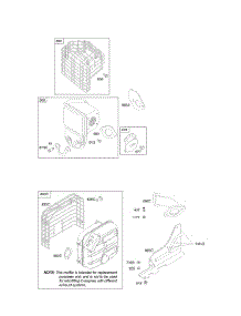 Exhaust System parts for Briggs & Stratton Engine 210432-0036-E1 from AppliancePartsPros.com
