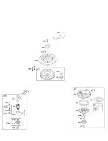 Electric Starter, Flywheel, Rewind Starter parts for Briggs & Stratton Engine 210807-0110-E1 from AppliancePartsPros.com