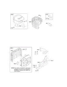 Exhaust System parts for Briggs & Stratton Engine 212332-1122-B1 from AppliancePartsPros.com
