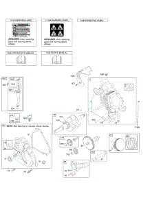 Camshaft, Crankcase Cover, Crankshaft, Cylinder, Lubrication, Operator's Manual, Piston / Rings / Connecting Rod, Warning Label parts for Briggs & Stratton Engine 212337-0116-B1 from AppliancePartsPros.com