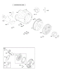 Blower Housing / Shrouds, Flywheel, Rewind Starter parts for Briggs & Stratton Engine 212437-0041-E9 from AppliancePartsPros.com