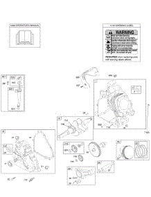 Camshaft, Crankcase Cover, Crankshaft, Cylinder, Lubrication, Operator's Manual, Piston / Rings / Connecting Rod, Warning Label parts for Briggs & Stratton Engine 213432-0110-B1 from AppliancePartsPros.com