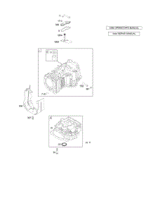 Crankcase Cover / Sump, Cylinder parts for Briggs & Stratton Engine 214707-0113-E1 from AppliancePartsPros.com