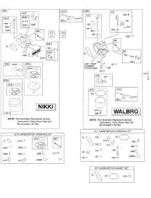Carburetor, Kit - Carburetor Overhaul parts for Briggs & Stratton Engine 215702-0015-E1 from AppliancePartsPros.com