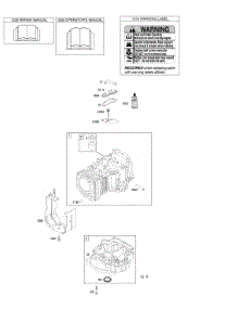 Cylinder, Engine Sump, Operator's Manual, Warning Label parts for Briggs & Stratton Engine 215707-0025-E1 from AppliancePartsPros.com