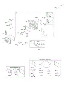 Cylinder Head, Gasket Set - Engine, Gasket Set - Valve, Intake Manifold, Valves parts for Briggs & Stratton Engine 215802-4141-F1 from AppliancePartsPros.com