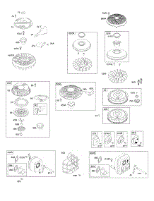 Exhaust System, Flywheel, Rewind Starter parts for Briggs & Stratton Engine 215872-0121-B1 from AppliancePartsPros.com