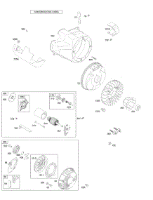 Blower Housing / Shrouds, Electric Starter, Flywheel, Rewind Starter parts for Briggs & Stratton Engine 216115-0111-E1 from AppliancePartsPros.com