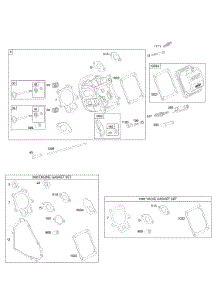 Cylinder Head, Gasket Set - Engine, Gasket Set - Valve, Valves parts for Briggs & Stratton Engine 216115-0111-E1 from AppliancePartsPros.com