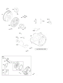 Blower Housing / Shrouds, Flywheel, Rewind Starter parts for Briggs & Stratton Engine 216312-0113-B1 from AppliancePartsPros.com