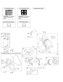 Camshaft, Crankcase Cover, Crankshaft, Cylinder, Lubrication, Operator's Manual, Piston / Rings / Connecting Rod, Warning Label parts for Briggs & Stratton Engine 216315-0115-B1 from AppliancePartsPros.com