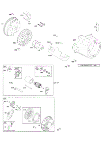 Blower Housing / Shrouds, Electric Starter, Flywheel, Rewind Starter parts for Briggs & Stratton Engine 217302-0122-H1 from AppliancePartsPros.com