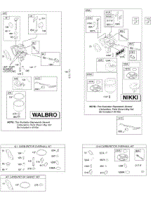 Carburetor, Kit - Carburetor Overhaul parts for Briggs & Stratton Engine 217702-0111-E1 from AppliancePartsPros.com
