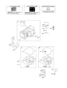 Cylinder, Engine Sump, Lubrication, Operator's Manual, Warning Label parts for Briggs & Stratton Engine 217902-0124-B1 from AppliancePartsPros.com