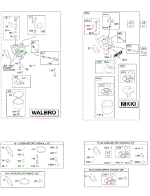 Carburetor, Kit - Carburetor Overhaul parts for Briggs & Stratton Engine 218807-0112-E1 from AppliancePartsPros.com