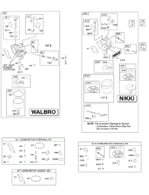 Carburetor, Kit - Carburetor Overhaul parts for Briggs & Stratton Engine 21A807-0119-E1 from AppliancePartsPros.com