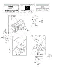 Cylinder, Engine Sump, Lubrication, Operator's Manual, Warning Label parts for Briggs & Stratton Engine 21B807-0941-H1 from AppliancePartsPros.com