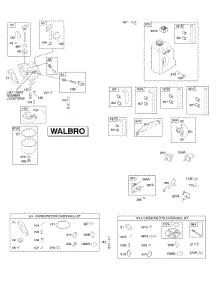 Carburetor, Fuel Supply, Kit - Carburetor Overhaul parts for Briggs & Stratton Engine 21B972-0116-E1 from AppliancePartsPros.com