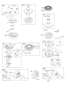 Exhaust System, Flywheel, Rewind Starter parts for Briggs & Stratton Engine 21B977-4156-H1 from AppliancePartsPros.com