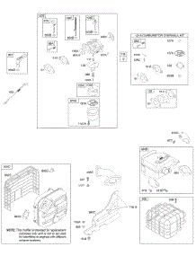 Carburetor, Exhaust System, Kit - Carburetor Overhaul parts for Briggs & Stratton Engine 21C214-0111-E1 from AppliancePartsPros.com