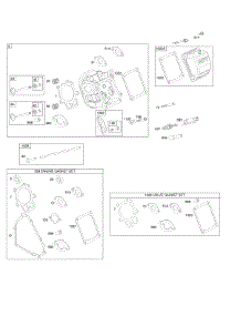 Cylinder Head, Gasket Set - Engine, Gasket Set - Valve, Valves parts for Briggs & Stratton Engine 21M114-0647-E1 from AppliancePartsPros.com