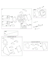 Cylinder Head, Gasket Set - Engine, Gasket Set - Valve, Valves parts for Briggs & Stratton Engine 21M313-0100-E1 from AppliancePartsPros.com
