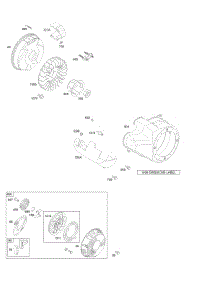Blower Housing / Shrouds, Flywheel, Rewind Starter parts for Briggs & Stratton Engine 21S132-0035-F1 from AppliancePartsPros.com