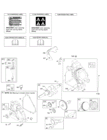 Camshaft, Crankcase Cover, Crankshaft, Cylinder, Lubrication, Operator's Manual, Piston / Rings / Connecting Rod, Warning Label parts for Briggs & Stratton Engine 21S232-1036-F1 from AppliancePartsPros.com