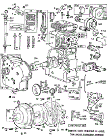 Cylinder,Gear Case,Piston parts for Briggs & Stratton Engine 220432-0133-99 from AppliancePartsPros.com