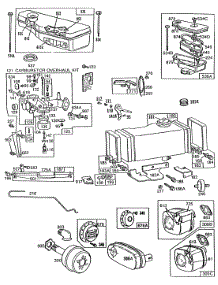 Fueltank,Mufflers,Carburetor parts for Briggs & Stratton Engine 220707-0148-99 from AppliancePartsPros.com
