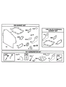 Gasket Sets parts for Briggs & Stratton Engine 221432-0152-01 from AppliancePartsPros.com